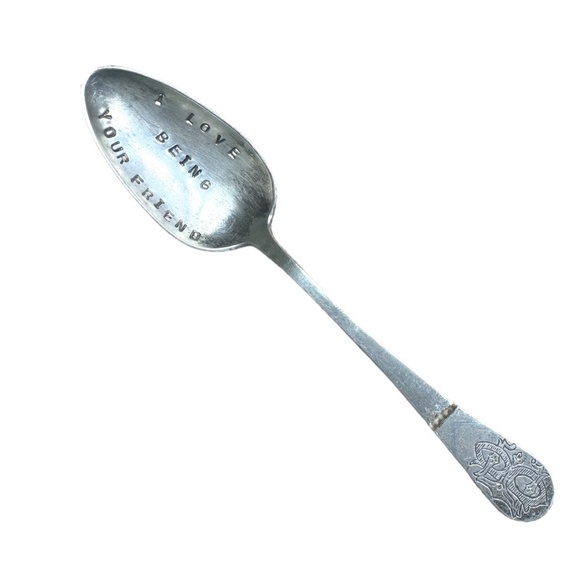 Vintage Silver Spoon Monogrammed Letter B Artisan Pendant with 925 Rope Necklace - Picture 10 of 14